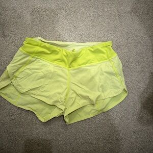 Yellow speed up lululemon short size 4.